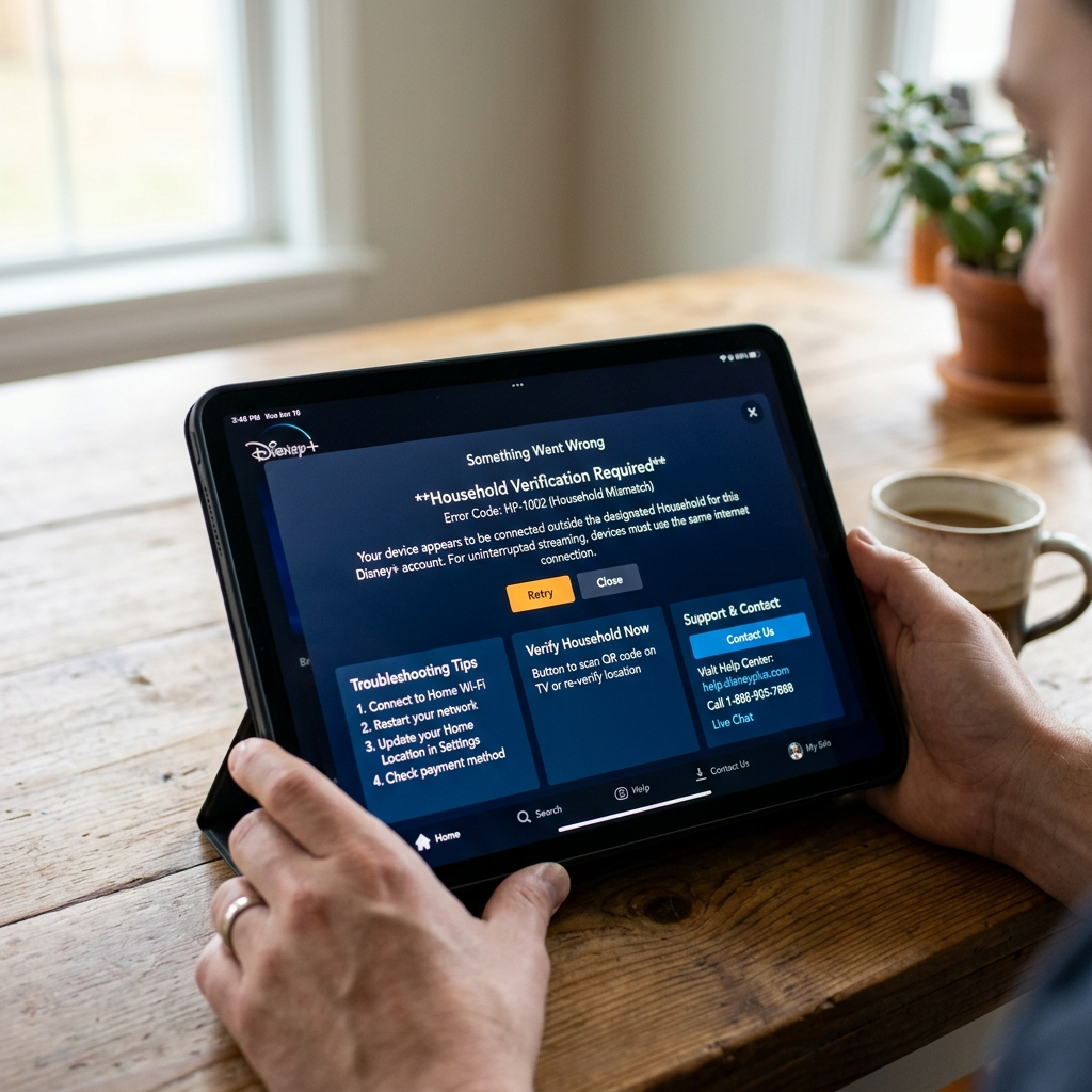 How to add another household to Disney Plus troubleshooting error screen