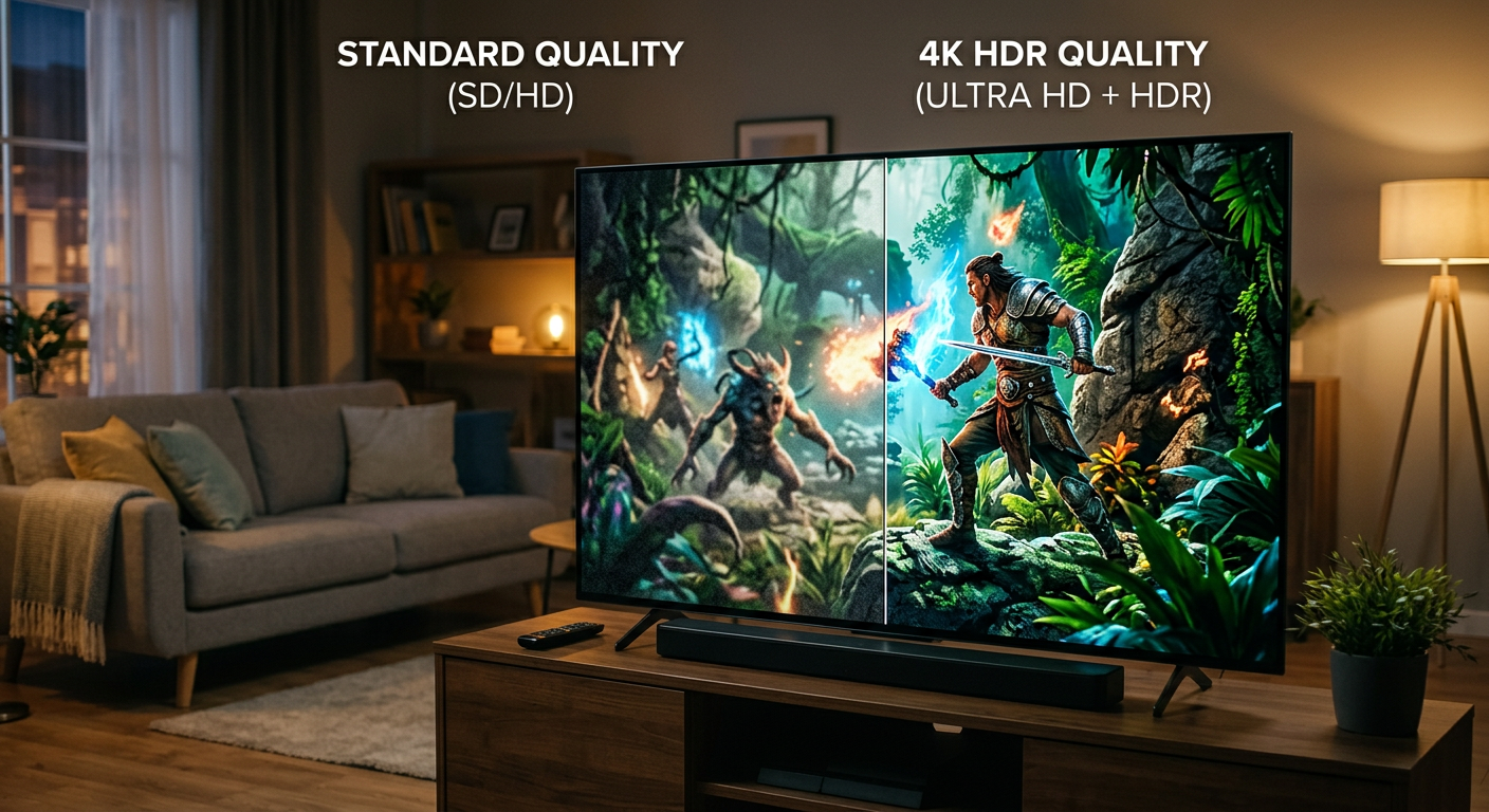 Subscription sites 4K versus standard streaming quality comparison
