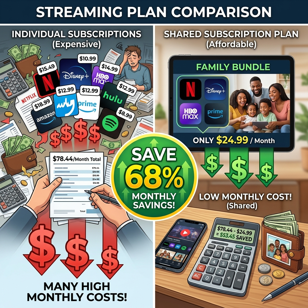 SubscriptionsYou cost savings comparison for streaming subscriptions