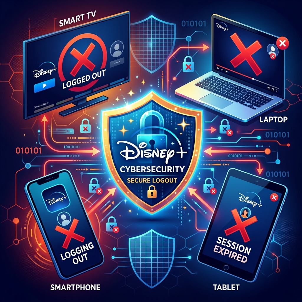 remotely log out disney plus from all devices security illustration