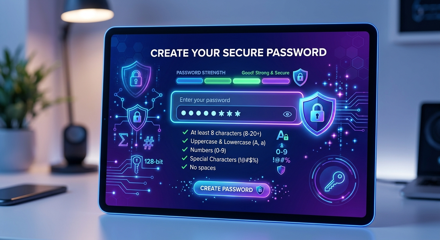 DisneyPlus password creation interface showing security strength meter