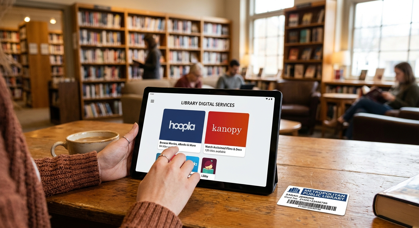 Free library streaming services Hoopla and Kanopy for watching No Strings Attached online