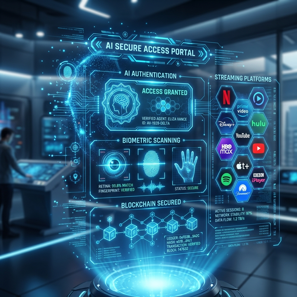 Futuristic AI technology interface for share subscription agreement verification systems
