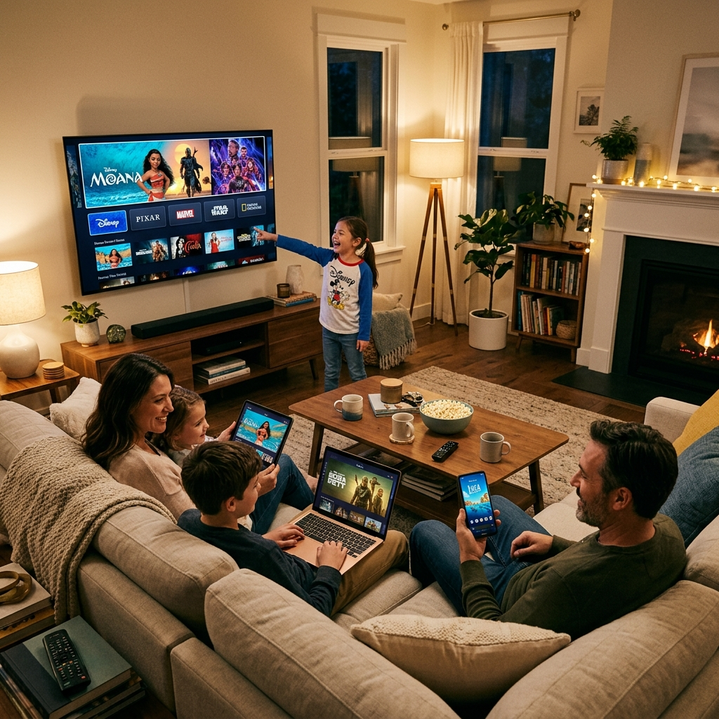 Multiple devices logged into Disney Plus showing how many devices can be logged in Disney Plus