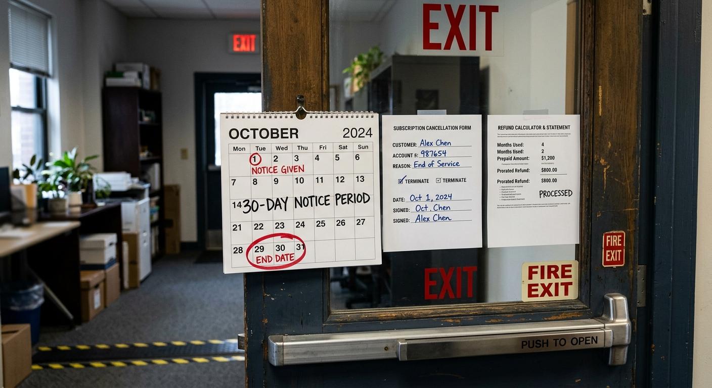Termination calendar and forms for share subscription agreement template modifications